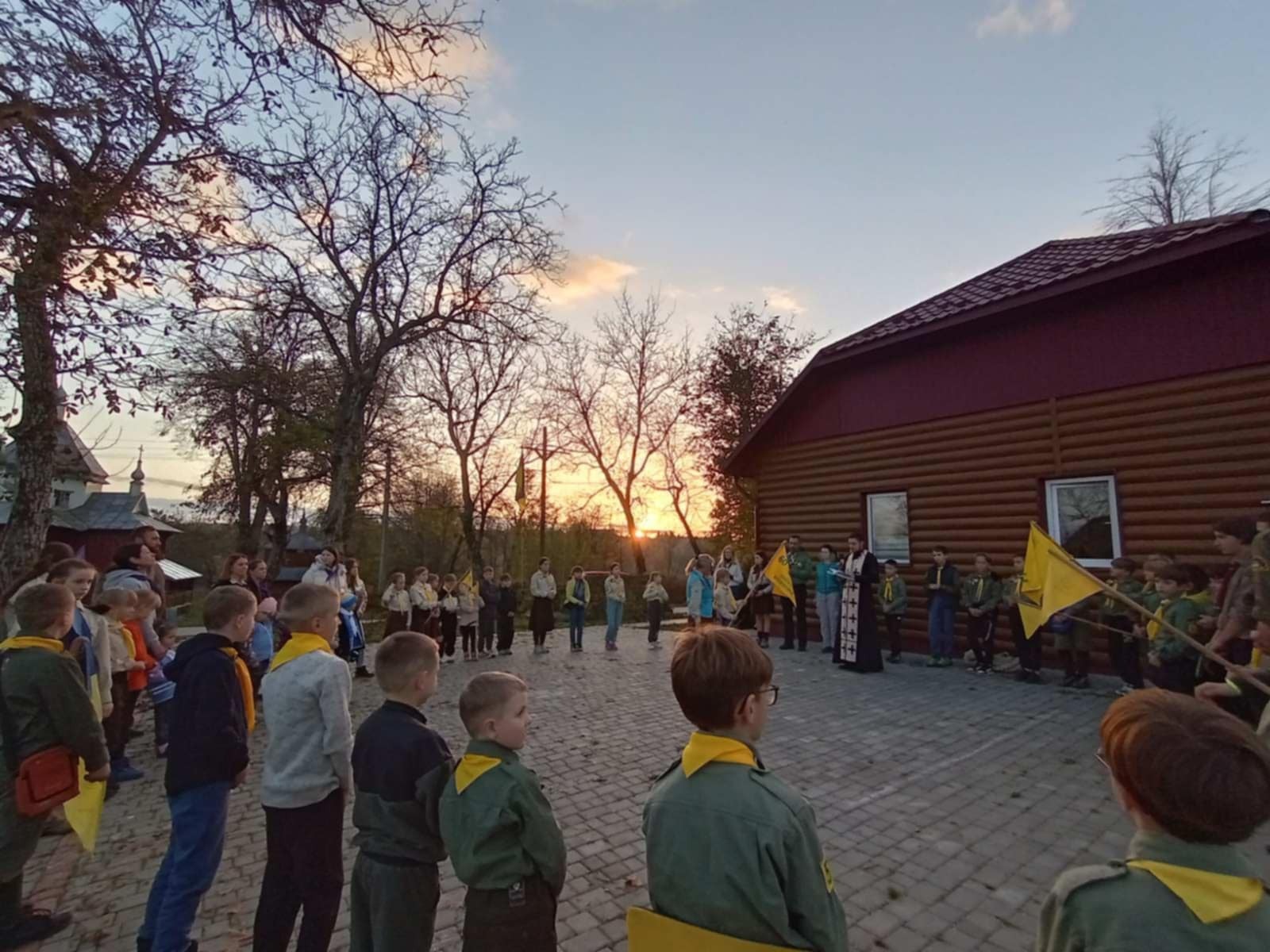 Освячення прапора Коломийської станиці Національної скаутської організації “Пласт” в селі Кубаївка
